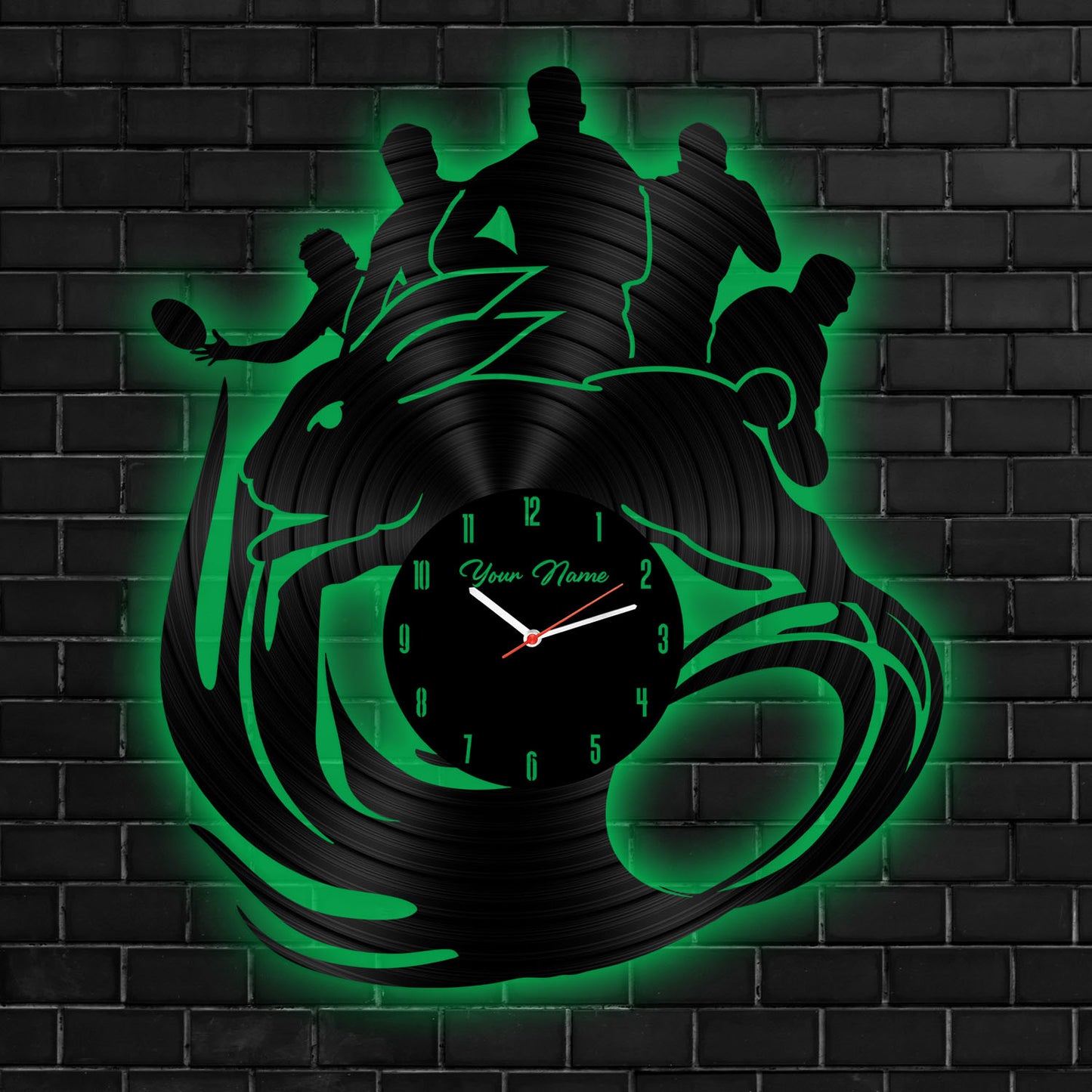 SOU Personalized Custom Vinyl Clock With Led For Home