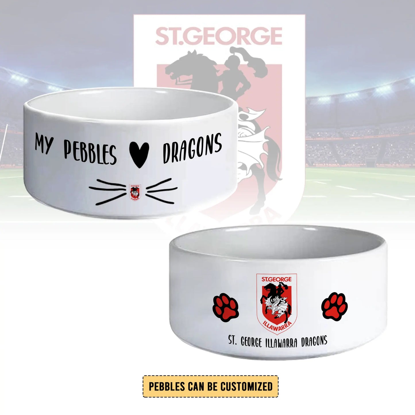 STG Personalized Custom Ceramic Pet Bowl 1