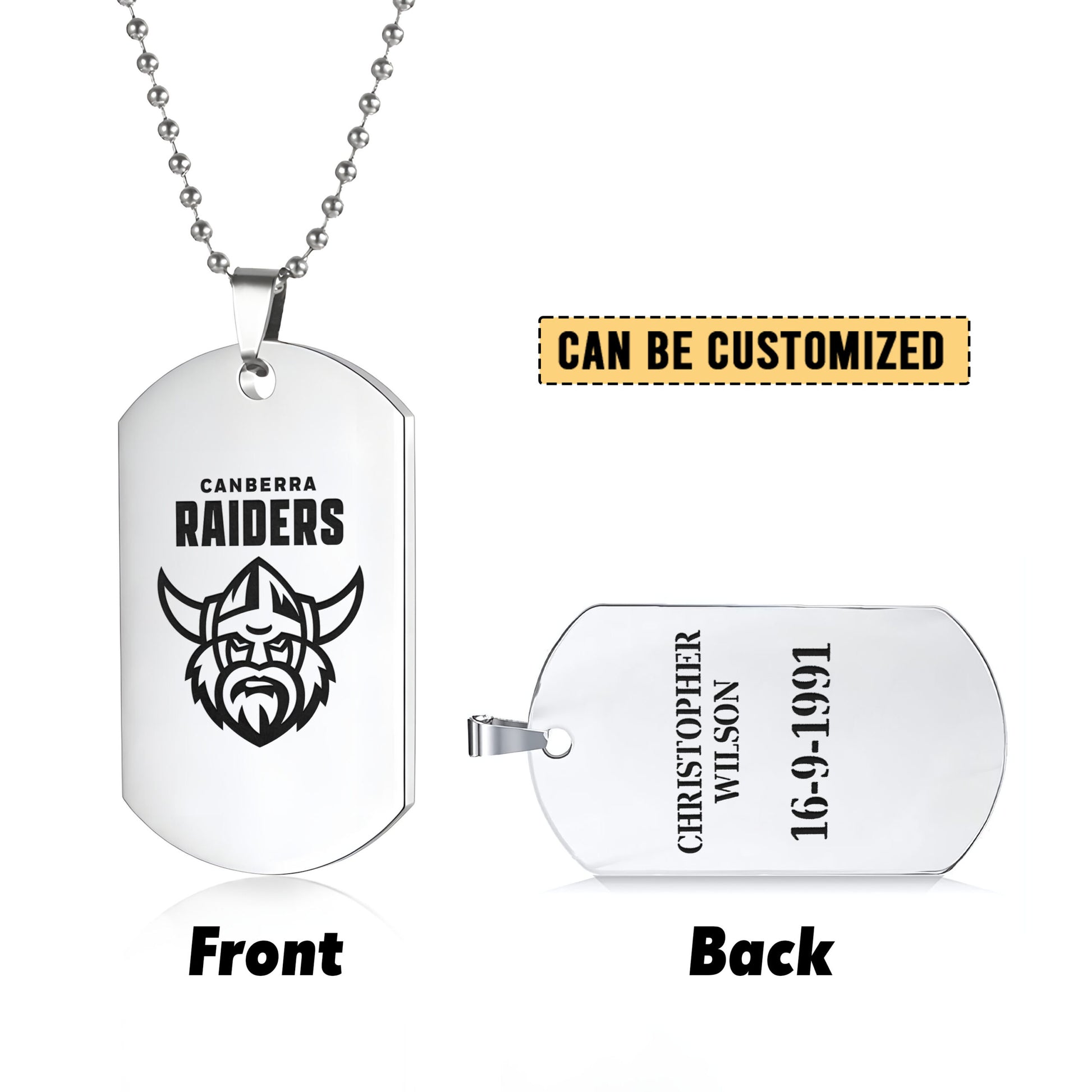CAN Personalized Custom Necklace Dog Tag