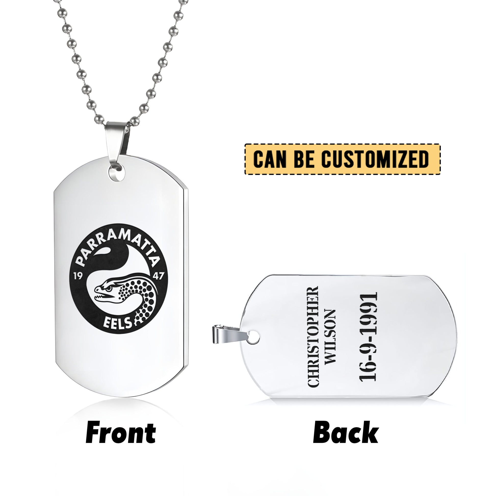 PAR Personalized Custom Necklace Dog Tag