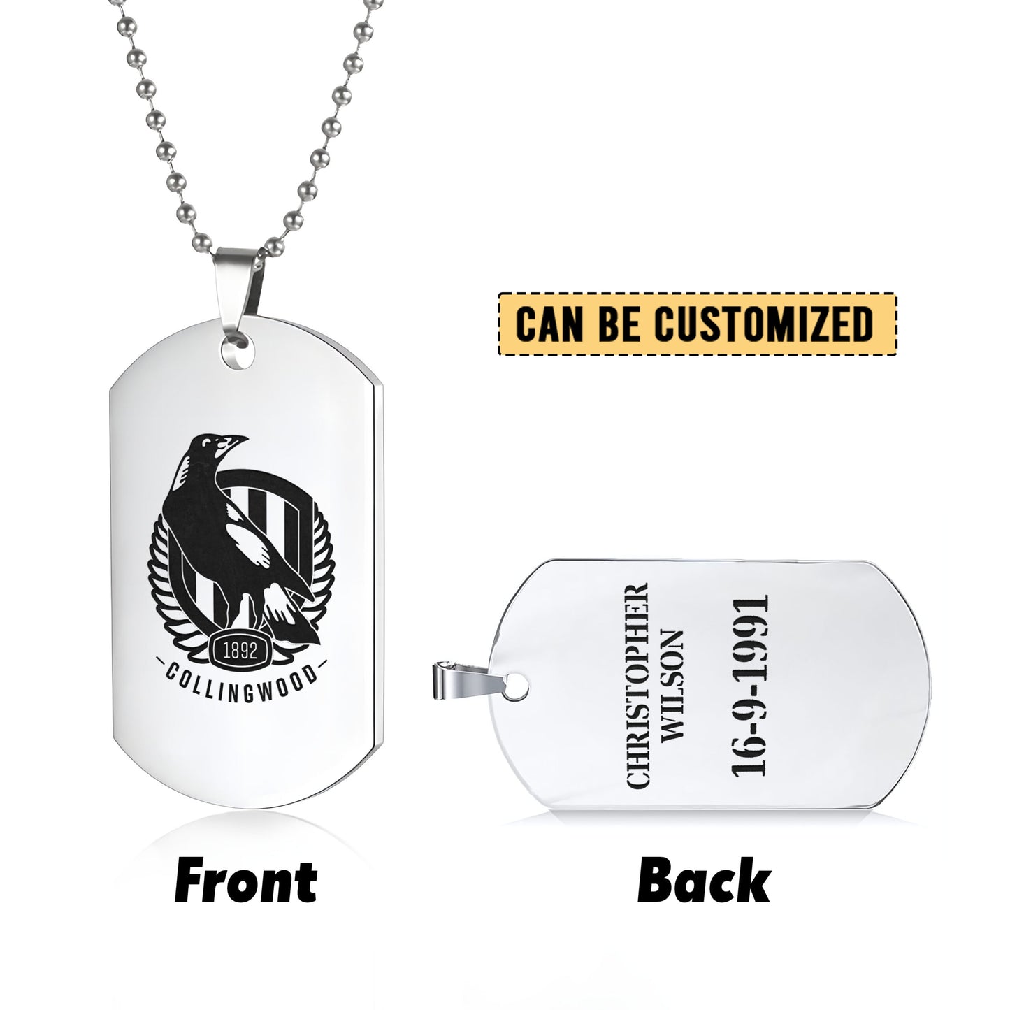 COL Personalized Custom Necklace Dog Tag