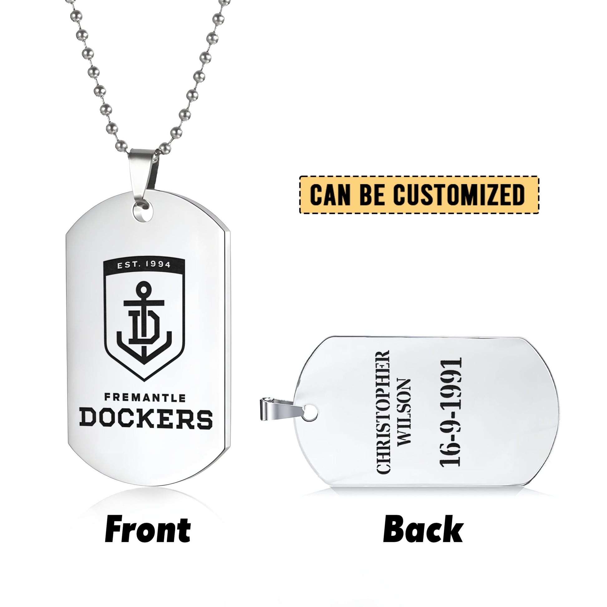 FRE Personalized Custom Necklace Dog Tag
