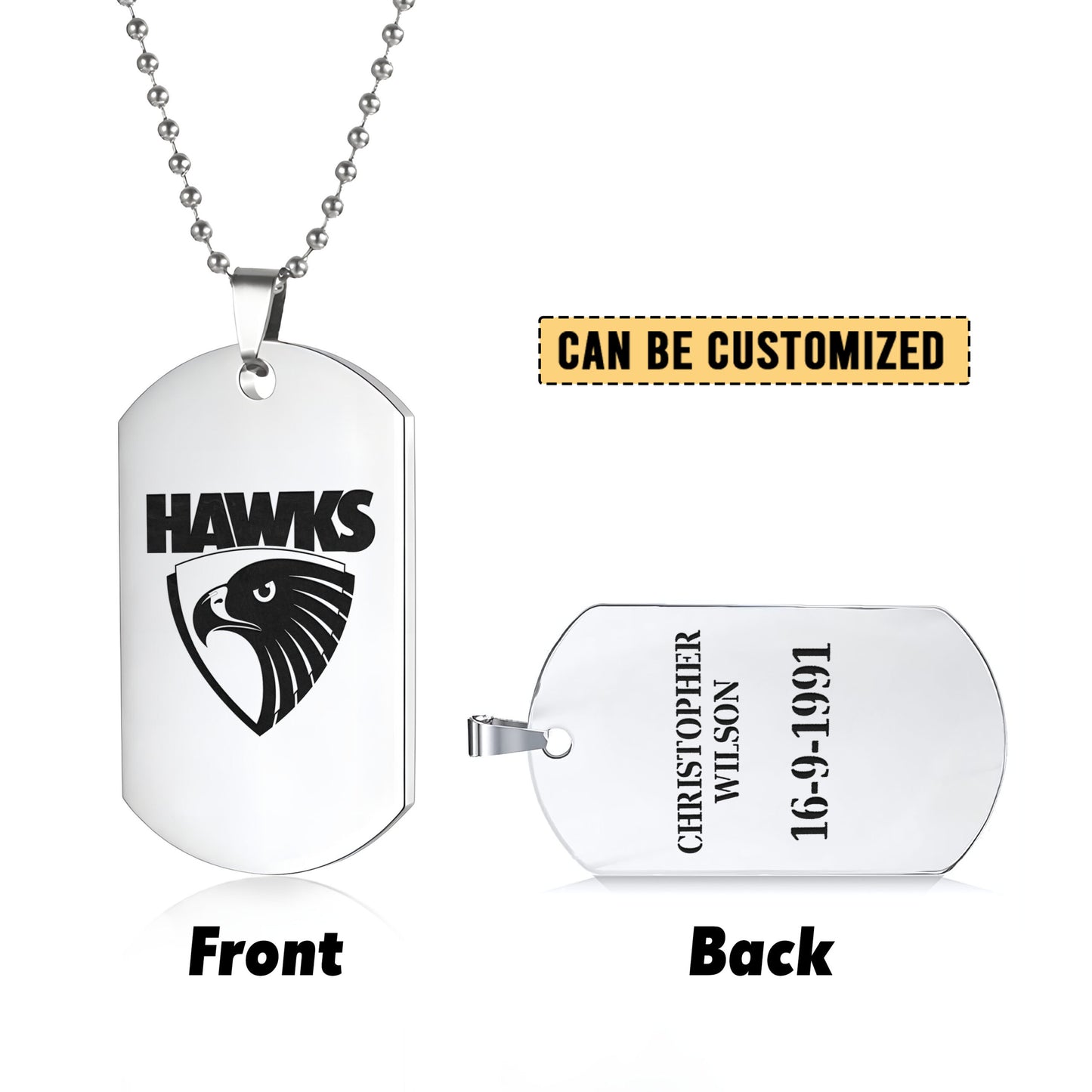 HAW Personalized Custom Necklace Dog Tag