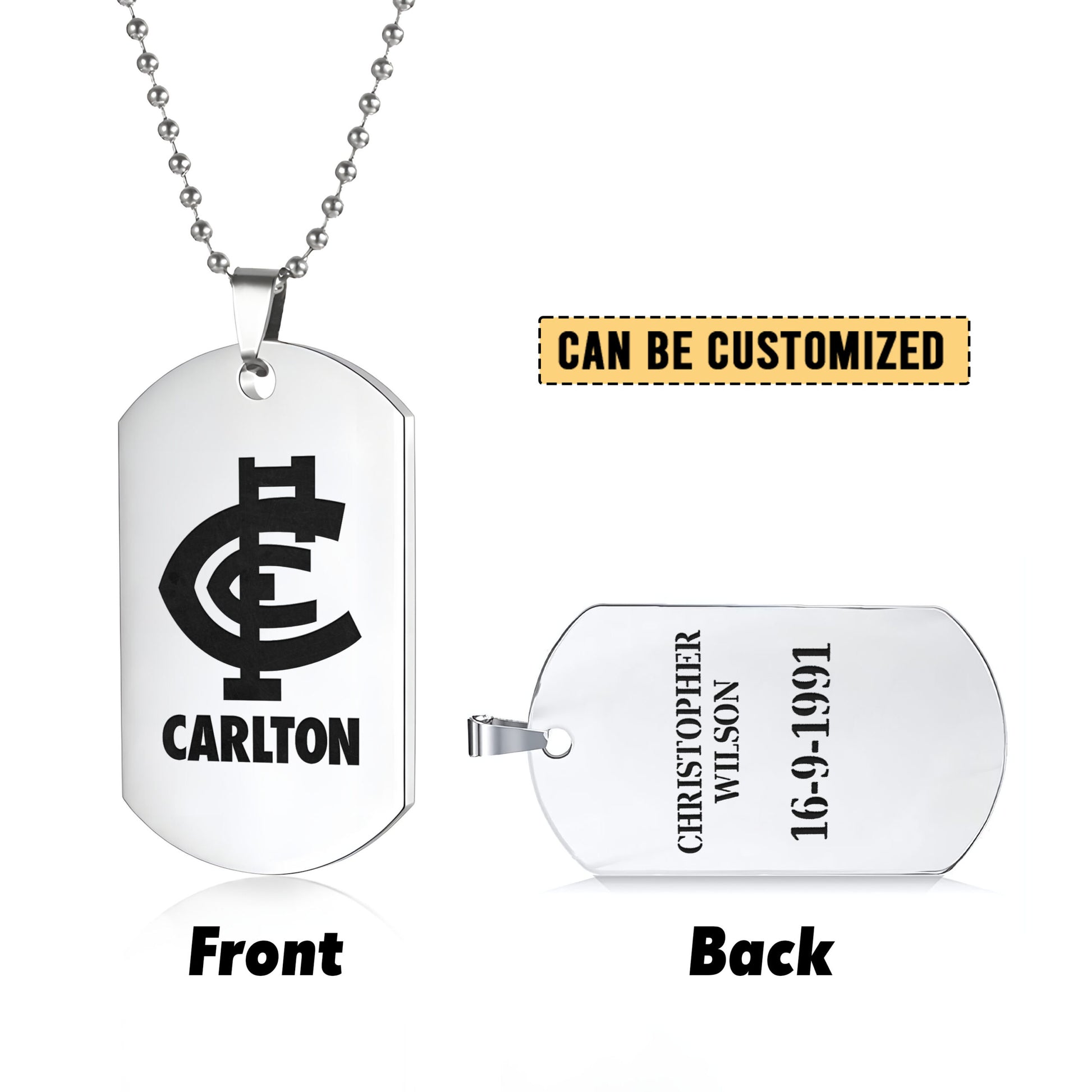 CAR Personalized Custom Necklace Dog Tag